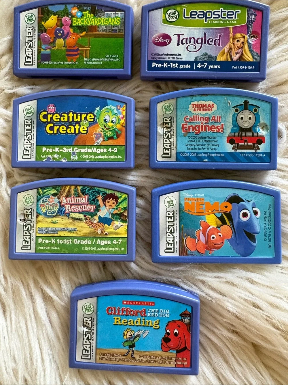 Leapfrog Leapster Multimedia Learning System 7 Games Case Leap Frog Handheld Lot
